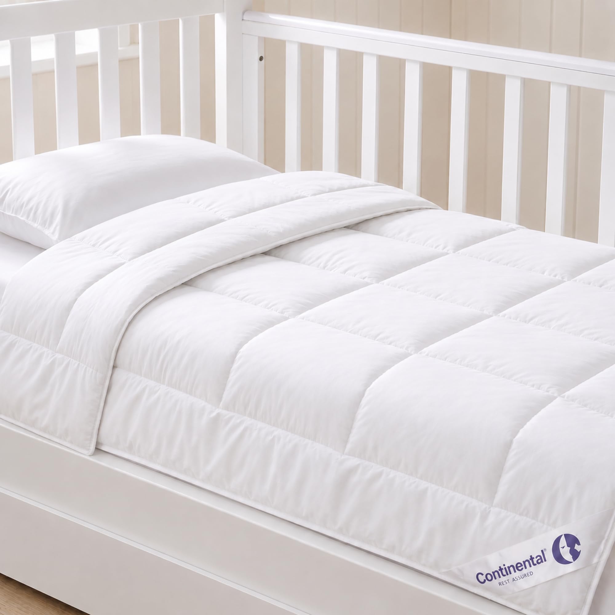Continental Bedding Toddler Comforter, Down Alternative Duvet Insert, 100% Cotton Shell, Lightweight Breathable Blanket for Crib and Toddler Bed, 33x42