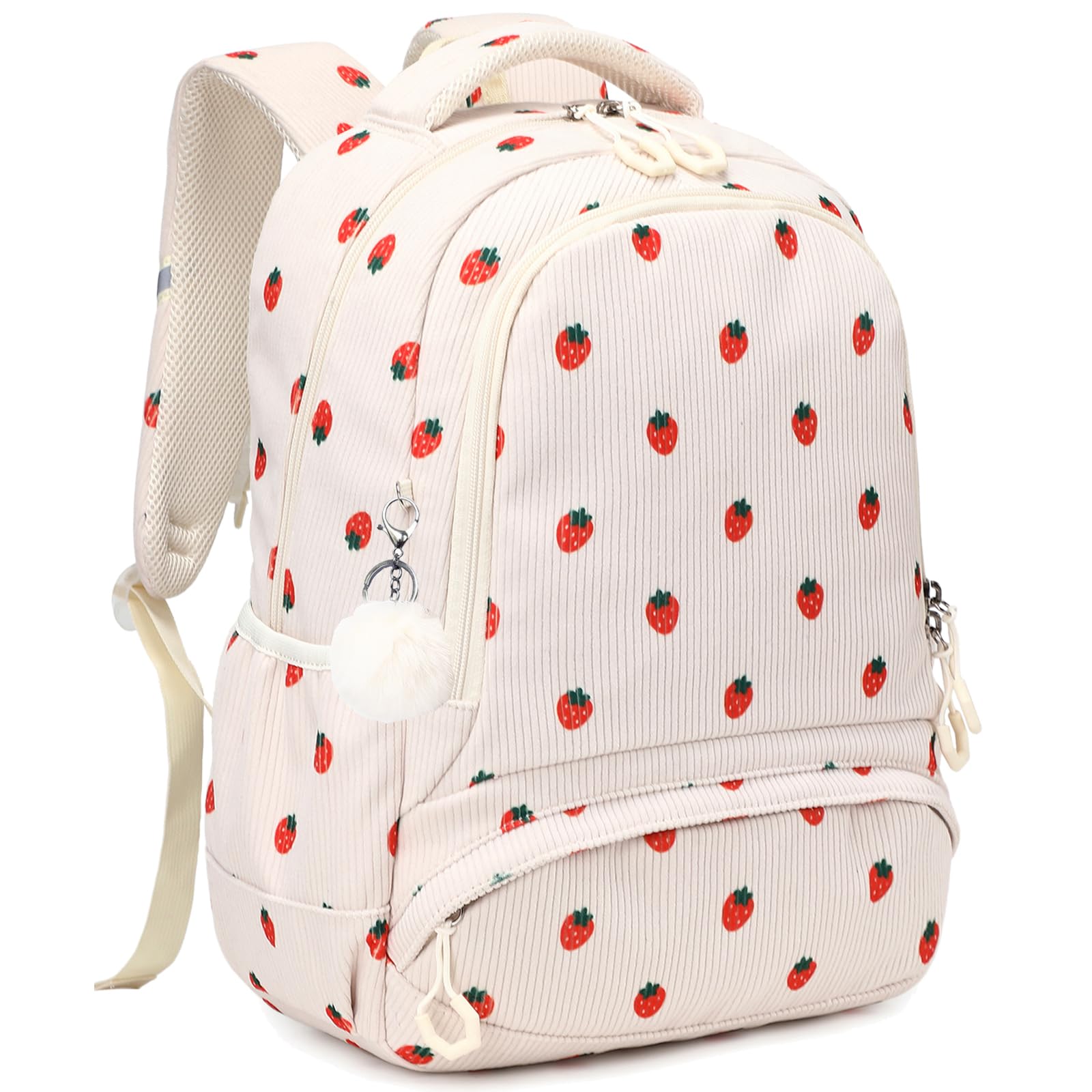 Kimwadalh Kord Schulrucksack für Kinder Schultaschen Mädchen Rucksack Erdbeere Kinerrucksack Schultaschen Rucksäcke für Schule 1-3 Klasse