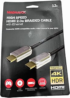Magnavox HDMI 2.0a Braided Cable Long 12 ft