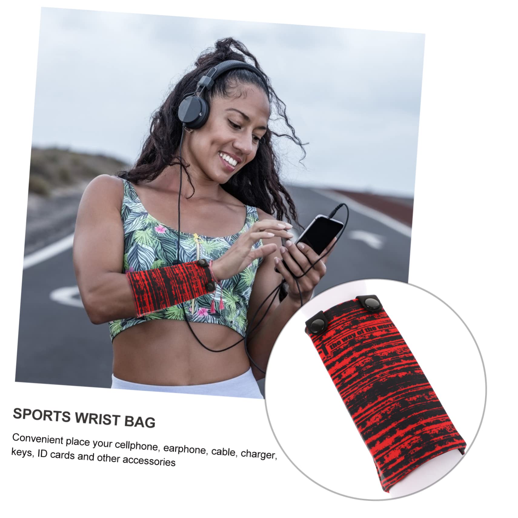 HOLIDYOYO Breathable Wristband Phone Holder for Sports Lightweight and Compact Arm Pouch for Keys Coins and Cell Phones for Running Cycling and Travel