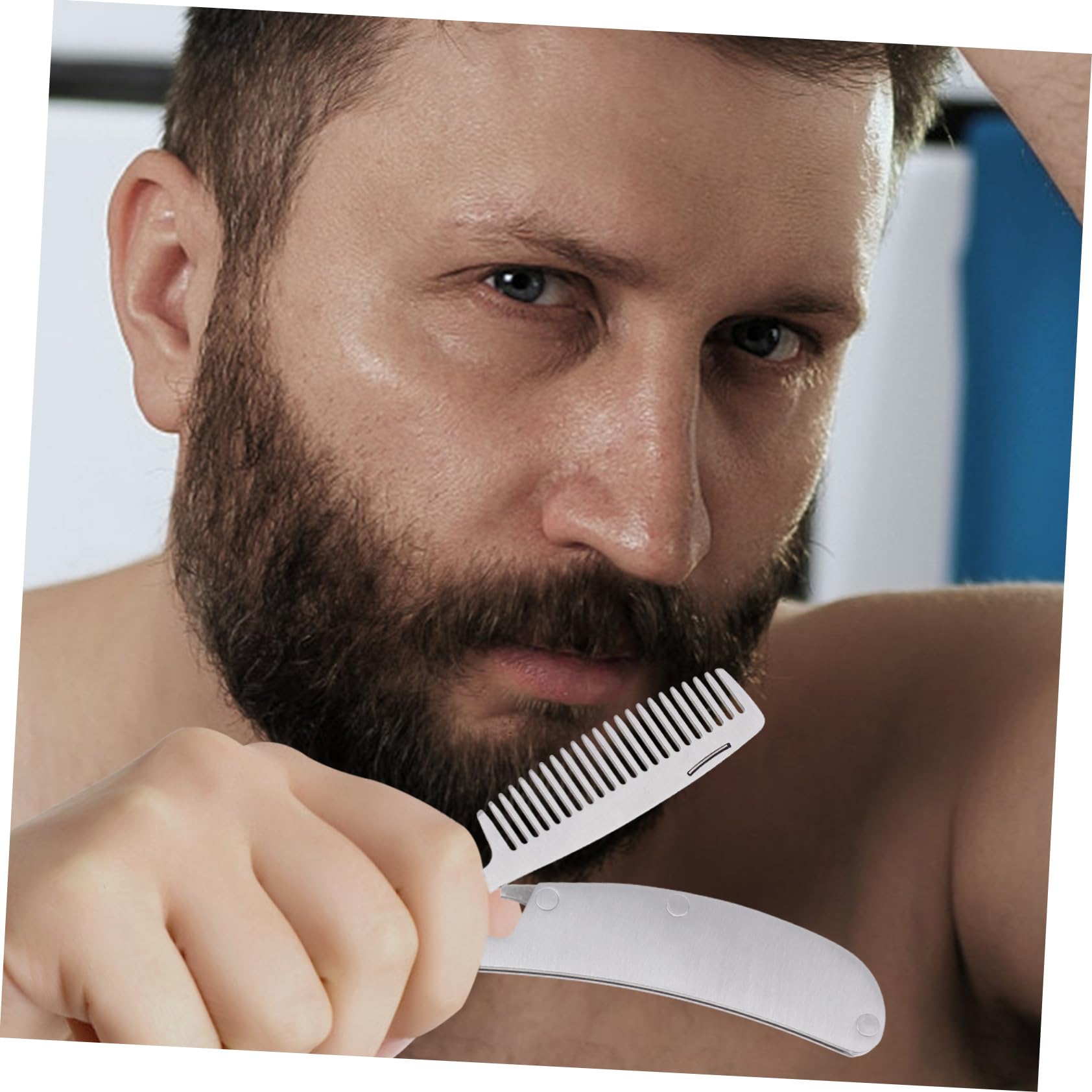 WOONEKY 4 Pezzi Pettine Per Con Spazzola A Denti Pettine Modellante Per Barba Portatile Facile Da Usare Per Uomini