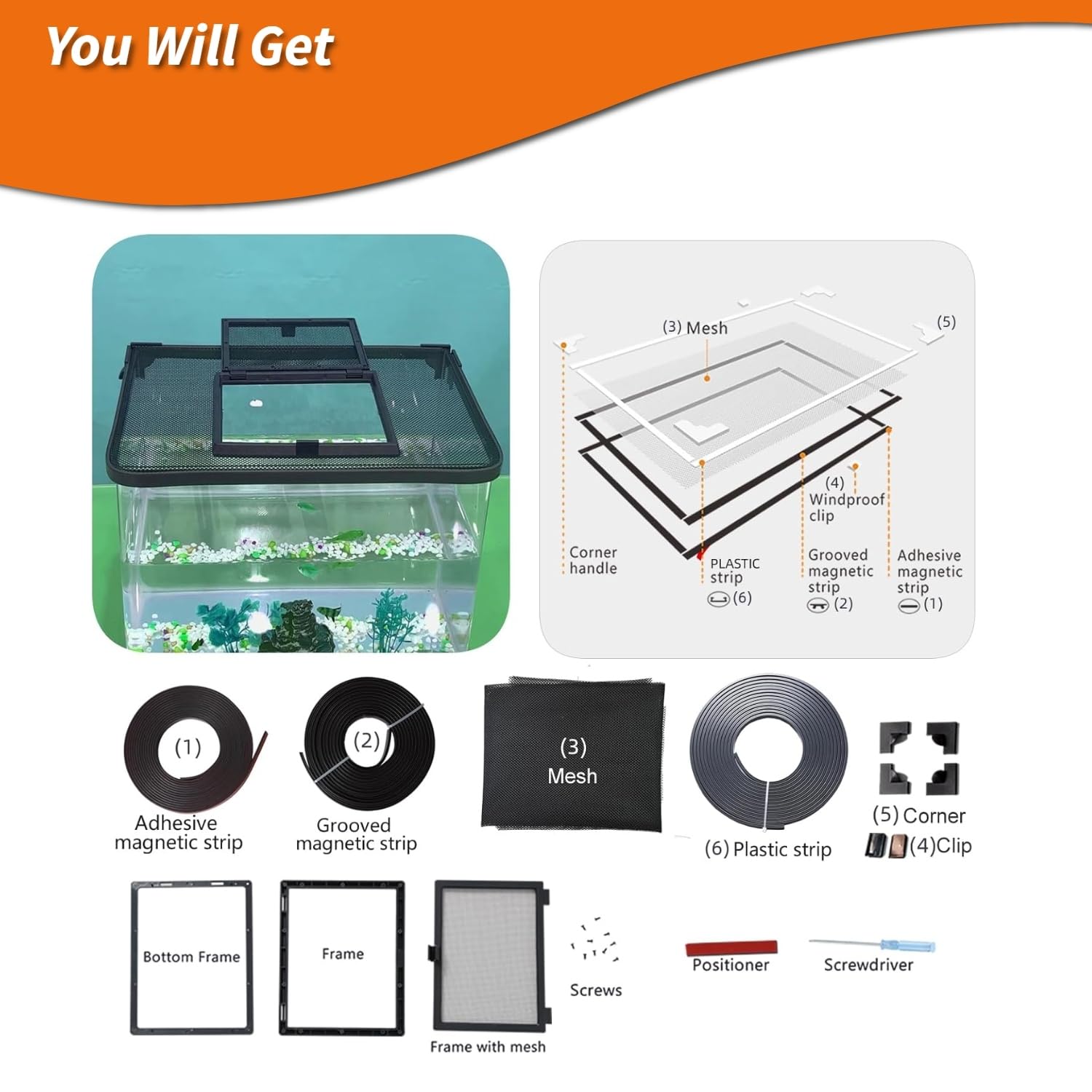 Sharplace Aquarium Abdeckung 580x280mm - Acryl Anti-Sprung Schutz Mit Fütterungsfenster
