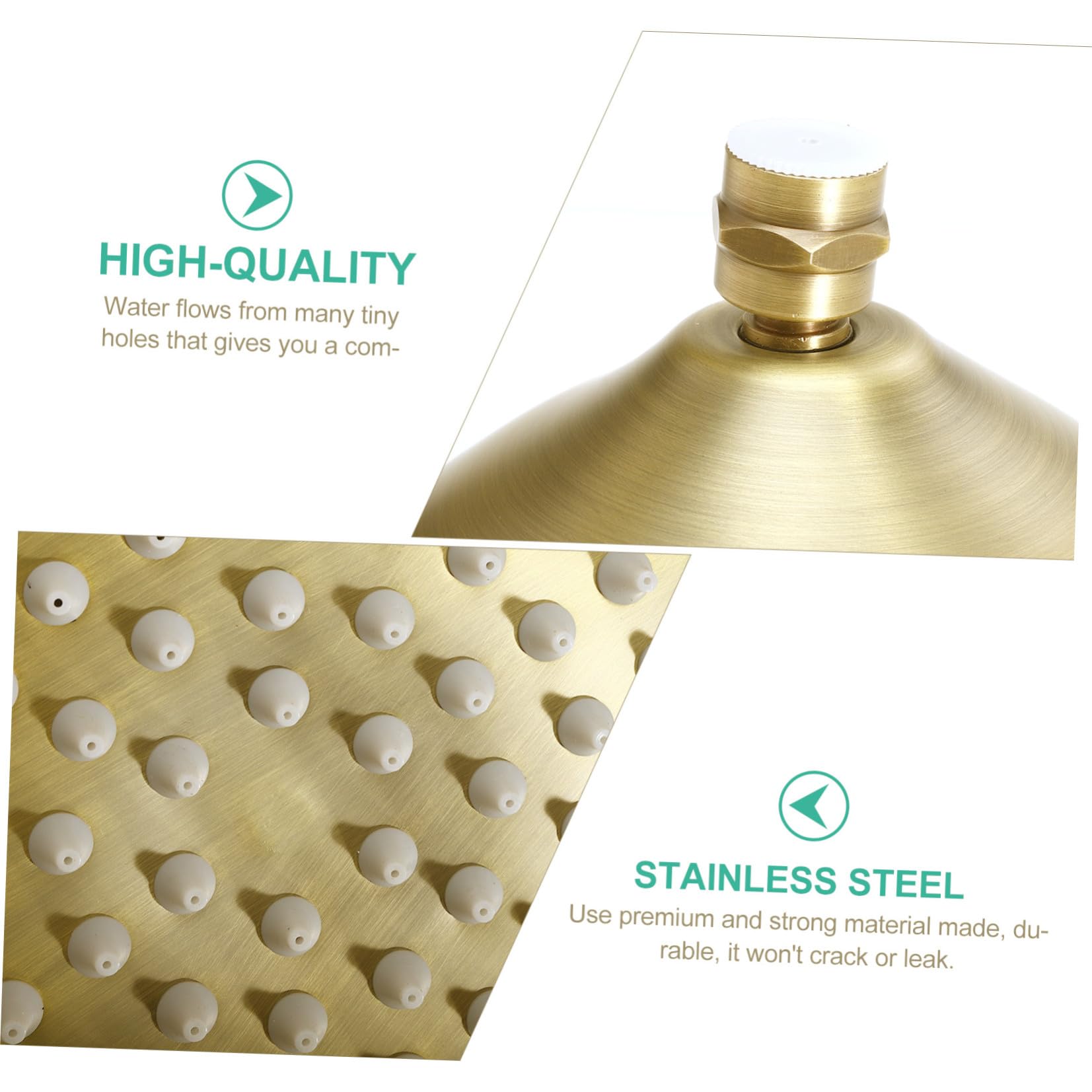 Cabezal de Ducha de Techo Marrón Boquilla de Ducha de Techo de Acero Inoxidable Compacto, para Baño y Hotel
