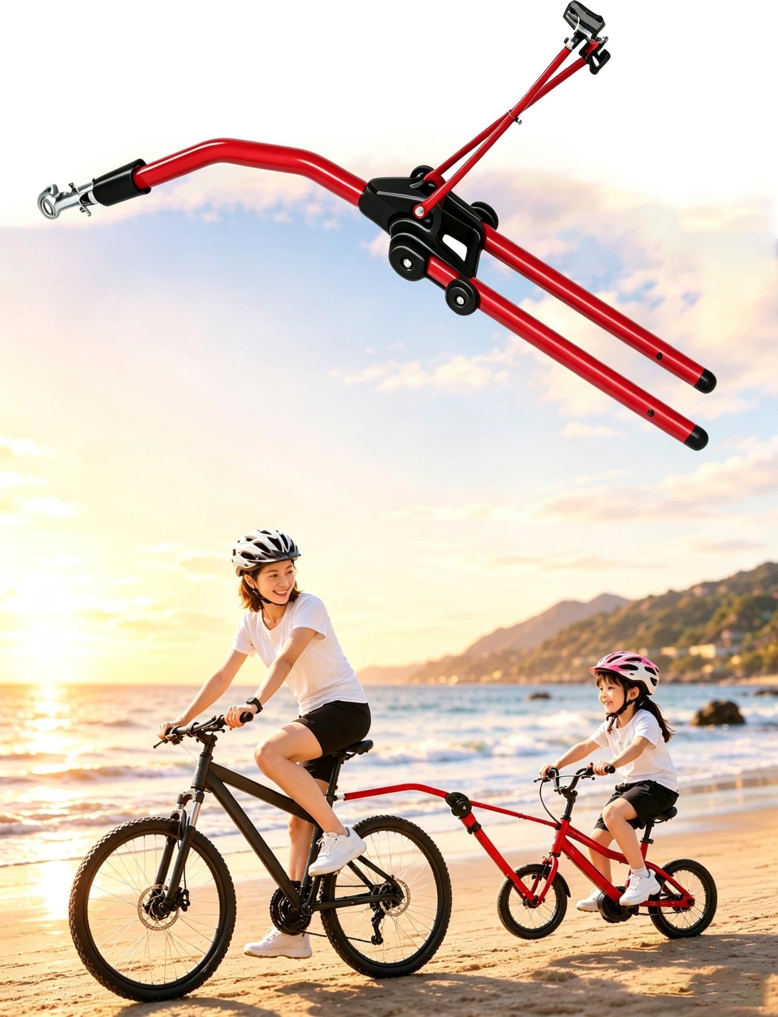 Generico Collegamento Regolabile for Famiglia, Barra Traino Bici Bambini
