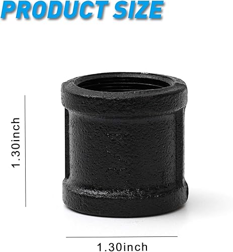 Miniatura 2 de Acoplamiento pintado de negro de 34 pulgadas, paquete de 20 acoplamientos de tubo negro de 34 pulgadas para Steam-Punk vintage, soporte de estante