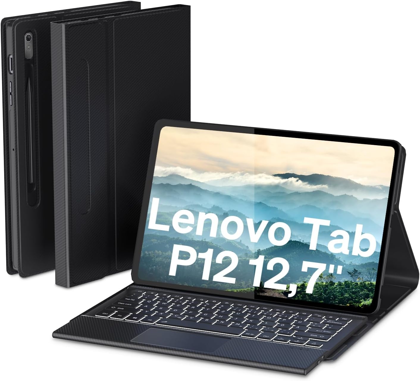 DoohowCase Hülle mit Tastatur für Lenovo Tab P12 12.7 Zoll 2023 ...