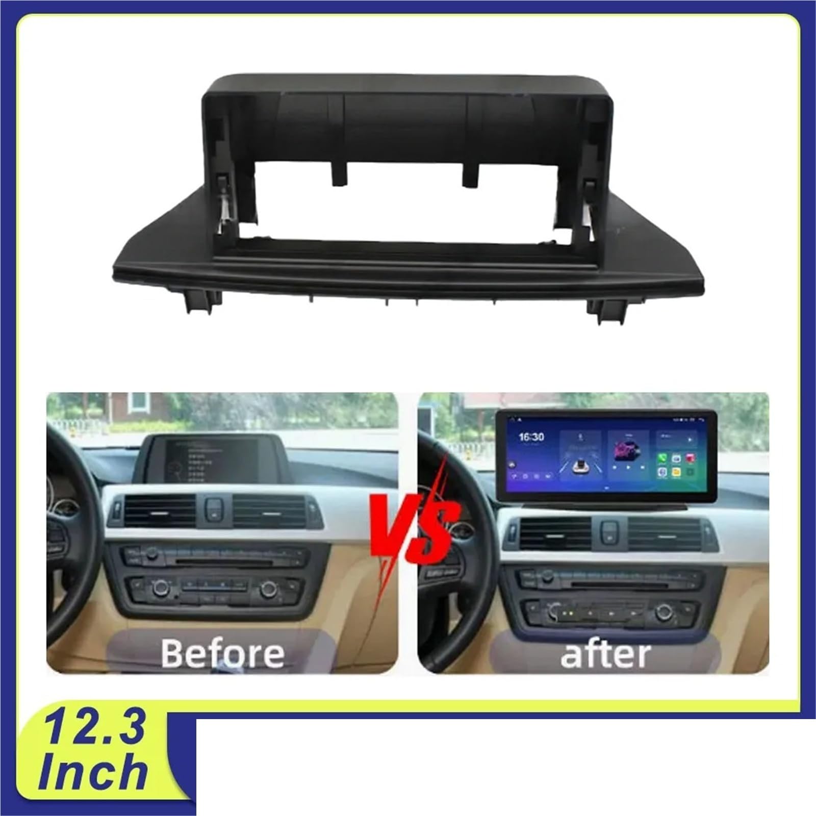 Fascia Marco Radio Coche 12,3" Android Dash Kit CANBUS Decodificador Y Adaptador De Panel Facia para para X1 2016-2022