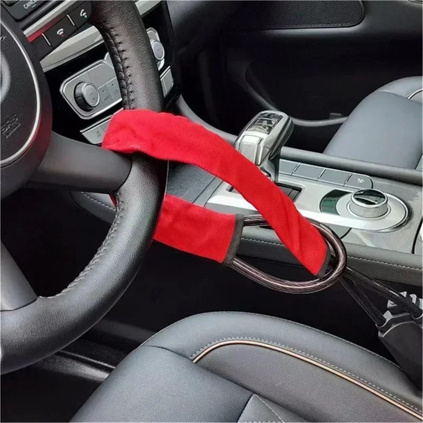 Dispositivo antifurto universale for bloccasterzo auto con fibbie for cinture di sicurezza 3 chiavi, for camion, SUV, furgoni, camper Per Auto Furgoni e Suv(Black)