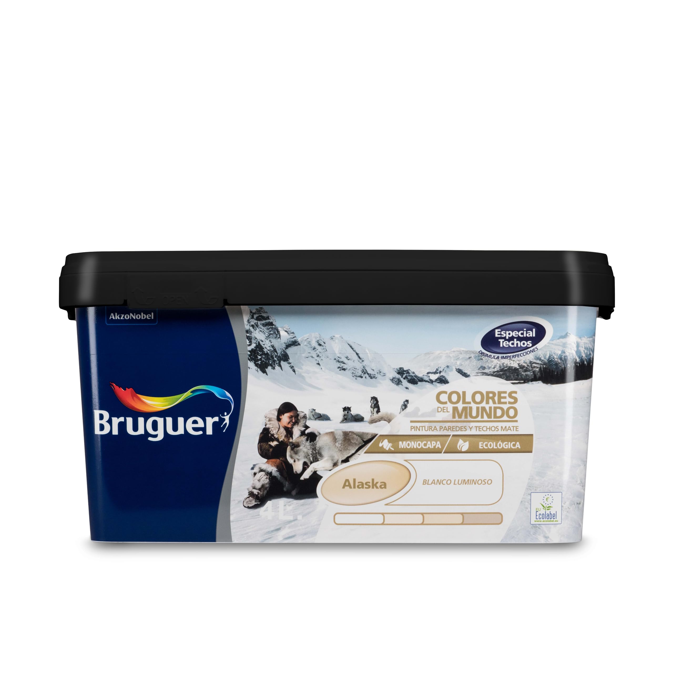 Bruguer Colores del Mundo Pintura para paredes monocapa Alaska Blanco Luminoso Mate 4 L