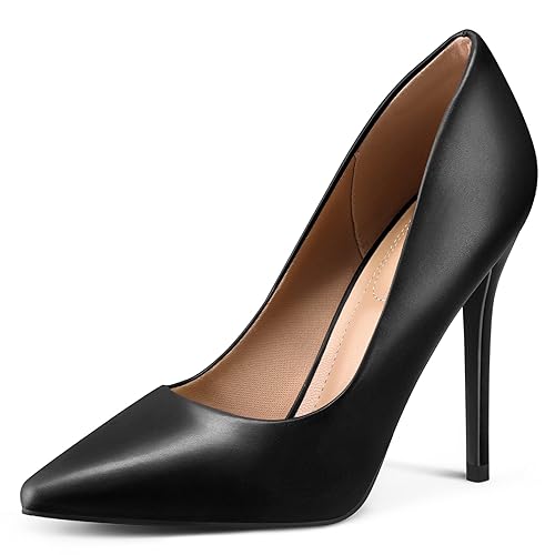 mysoft Women's High Heels Pumps Closed Pointed Toe Stiletto 4IN Heels Dress Wedding Shoes