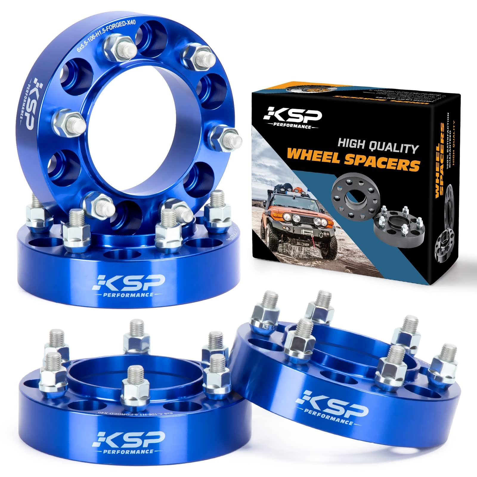 KSP 1.5in Tacoma Wheel Spacers, 6x5.5(6x139.7mm) Aluminum Wheel Spacer with Hub Lip Compatible with Toyota Tacoma 4runner Pre-Runner, 4pcs 38mm Forged Tire Spacers M12x1.5 Thread Pitch 106mm Hub Bore
