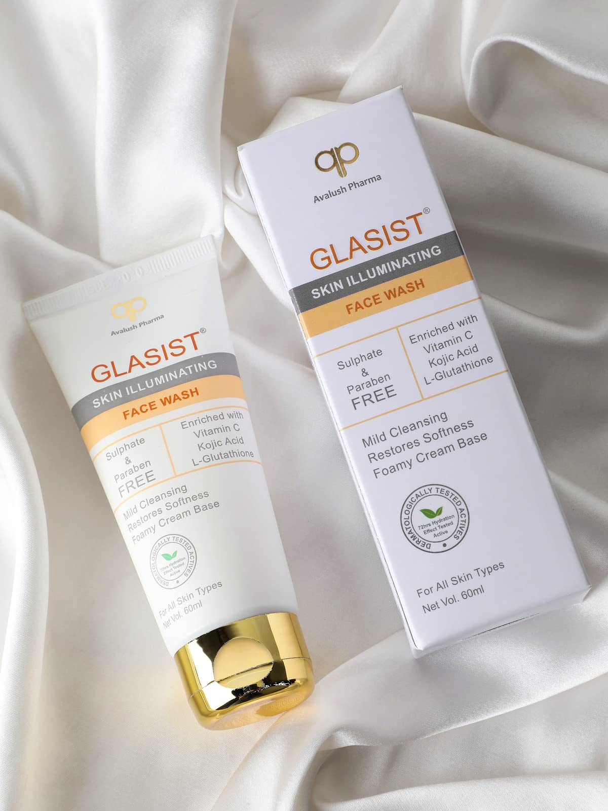 Glasist Skin Brightening Vitamin C Face Wash - Rejuvenate, Brighten and Firm Your Skin with Anti-aging Properties, Deep Cleanse, No Stripping - For All Skin Types - 60ml