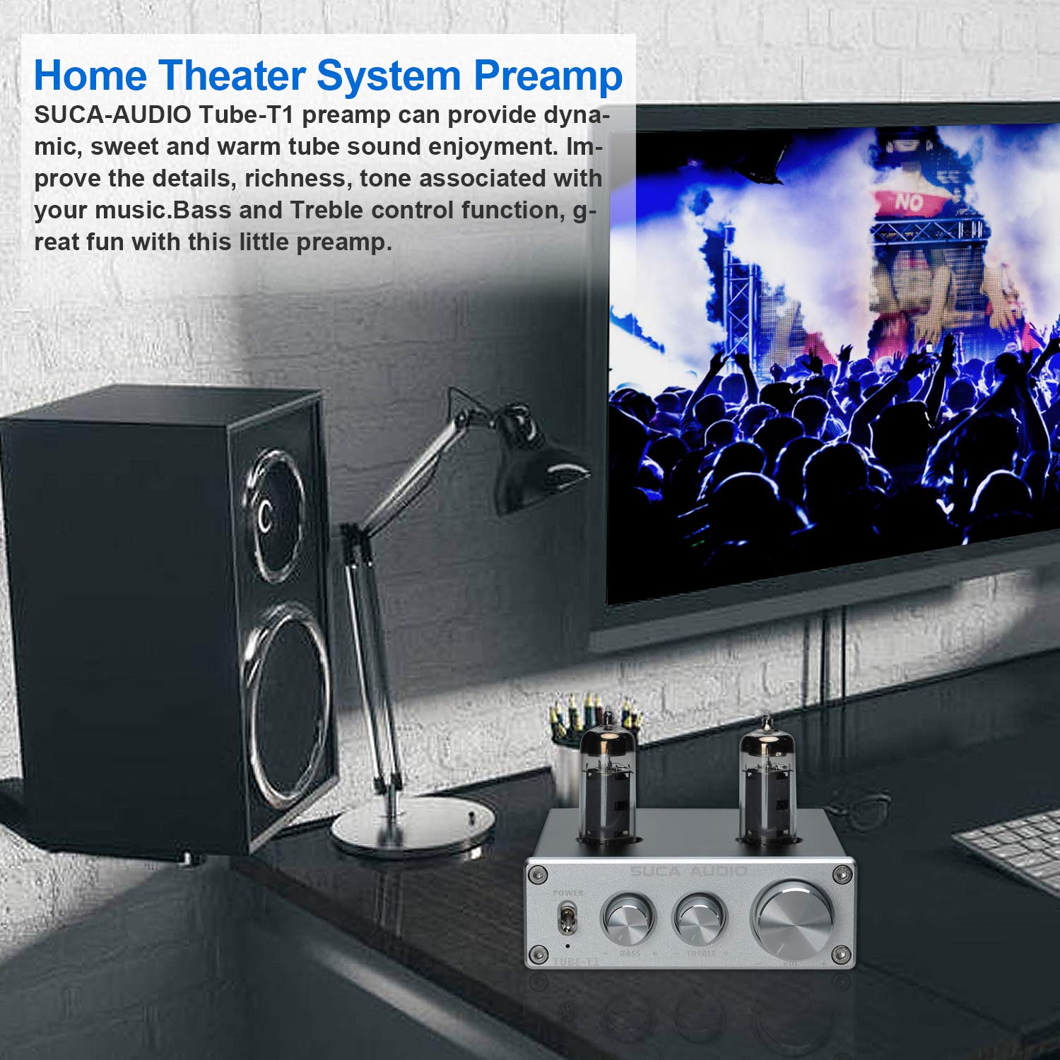 SUCA AUDIO Tube Preamplifier for Home Audio Player Mini HiFi Stereo