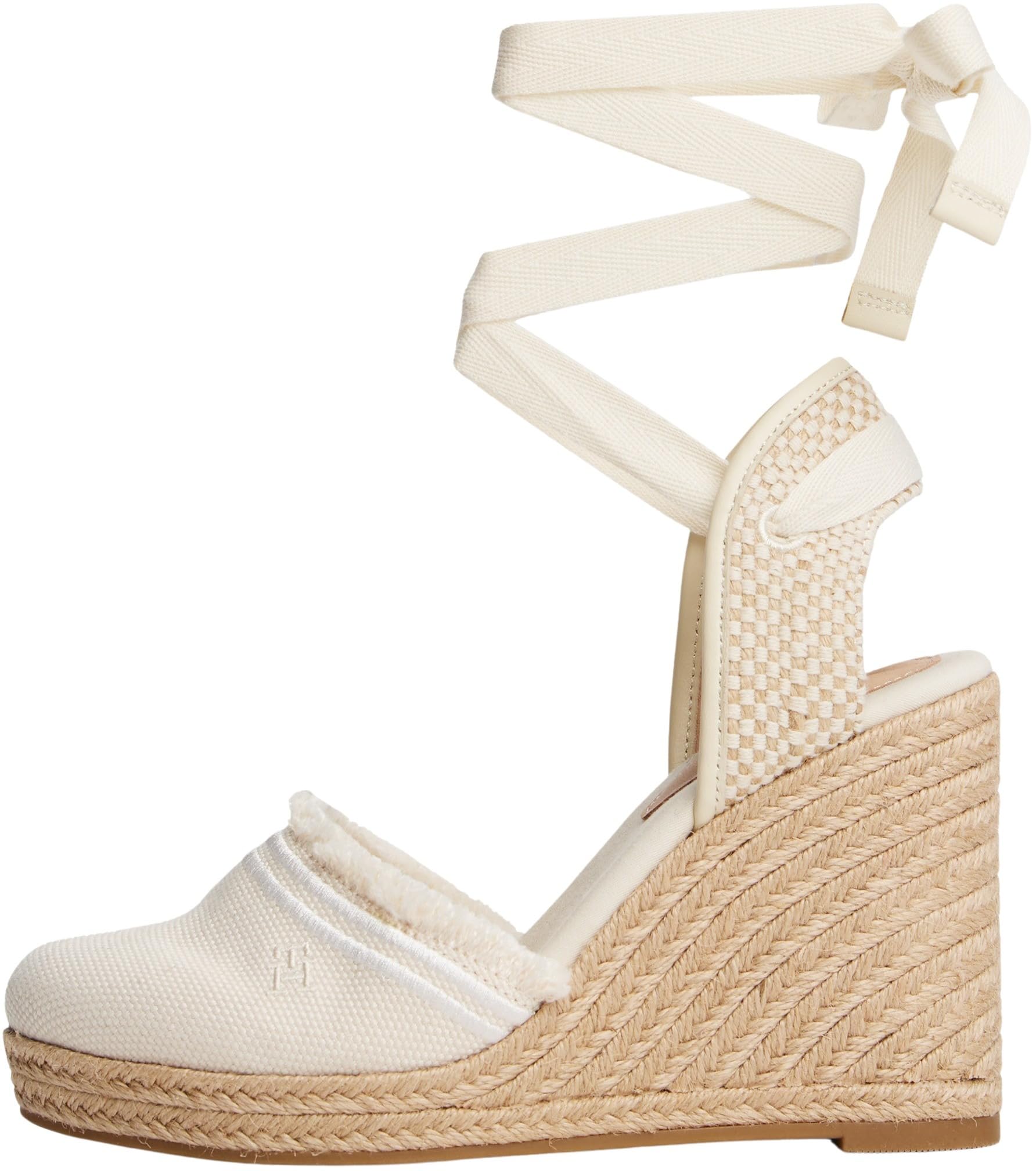 Tommy Hilfiger Damen Wedge Espadrilles Fringe Canvas mit Keilabsatz
