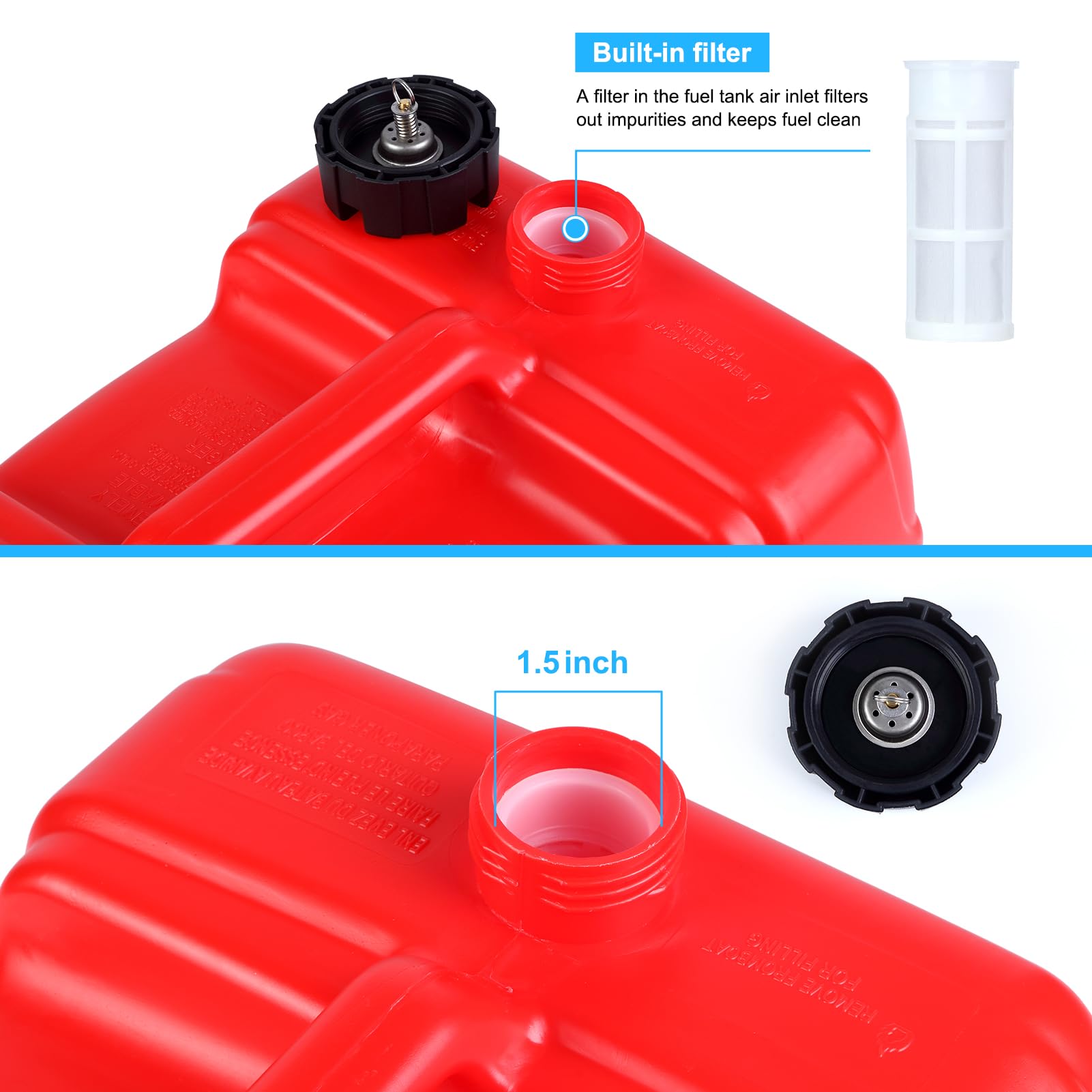 12L Marine-Kraftstofftank,Tragbarer Bootstank Mit 3m Und Kraftstoffanzeige, Langlebiges, Aauslaufsicheres Design Für Marine, Boots Und Outdoor-Motorgeräte, i-Förmigem Tragegriff