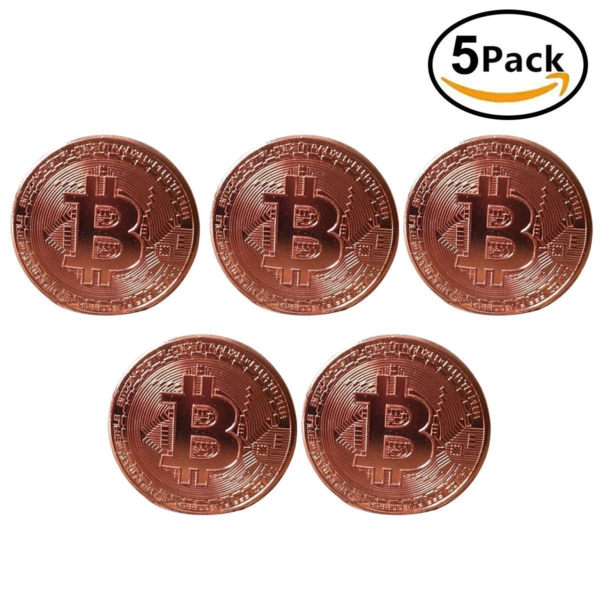 Amazon.co.jp: ビットコイン Bitcoin Collectible ギフト バーチャル レプリカ 仮想 通貨 コイン グッズ  アートコレク メッキ ライトコイン 記念硬貨 コレクション 五枚入り (銅色) : ホビー