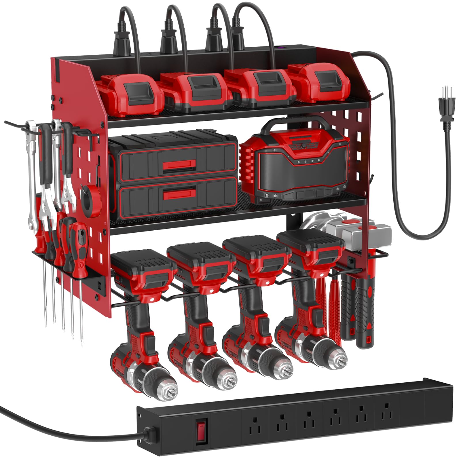 Station de charge pour outils électriques pour libérer l'établi mural