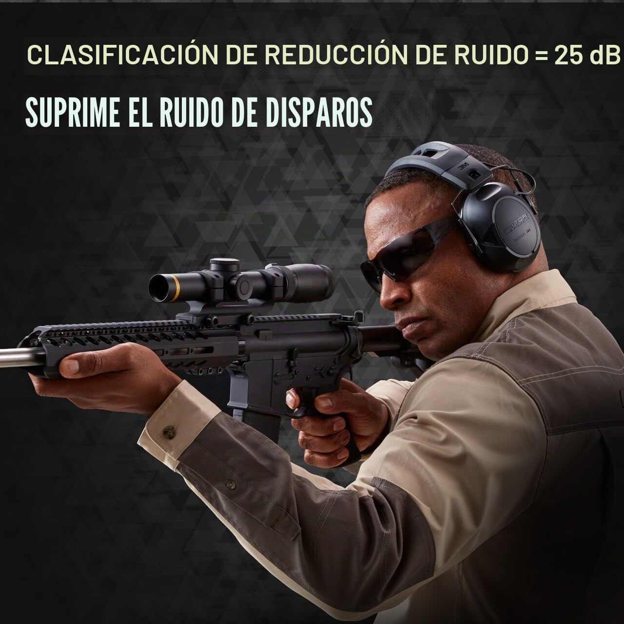 Peltor Sport Tactical 500 Protector auditivo electrónico inteligente con tecnología Bluetooth, protección para los oídos para disparos, pistolas, caza