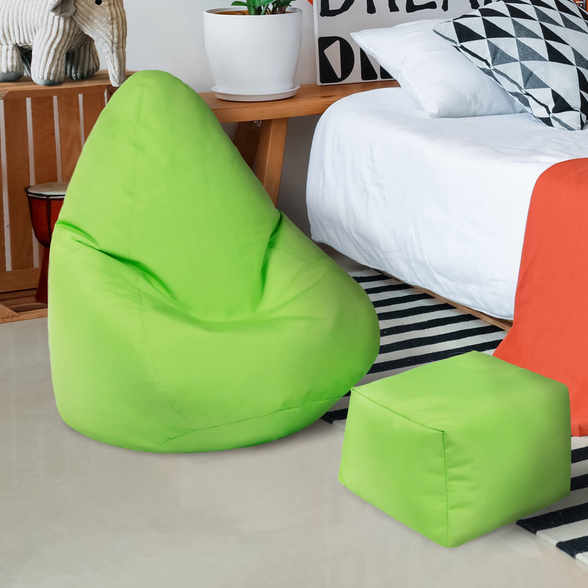 Loft 25 Fauteuil de Gamer Pouf pour Enfants | Pouf d'intérieur et d'extérieur pour Salon | Mobilier pour Enfants résistant à l'eau | Conception ergonomiques (Citron Vert, Sac à fèves)