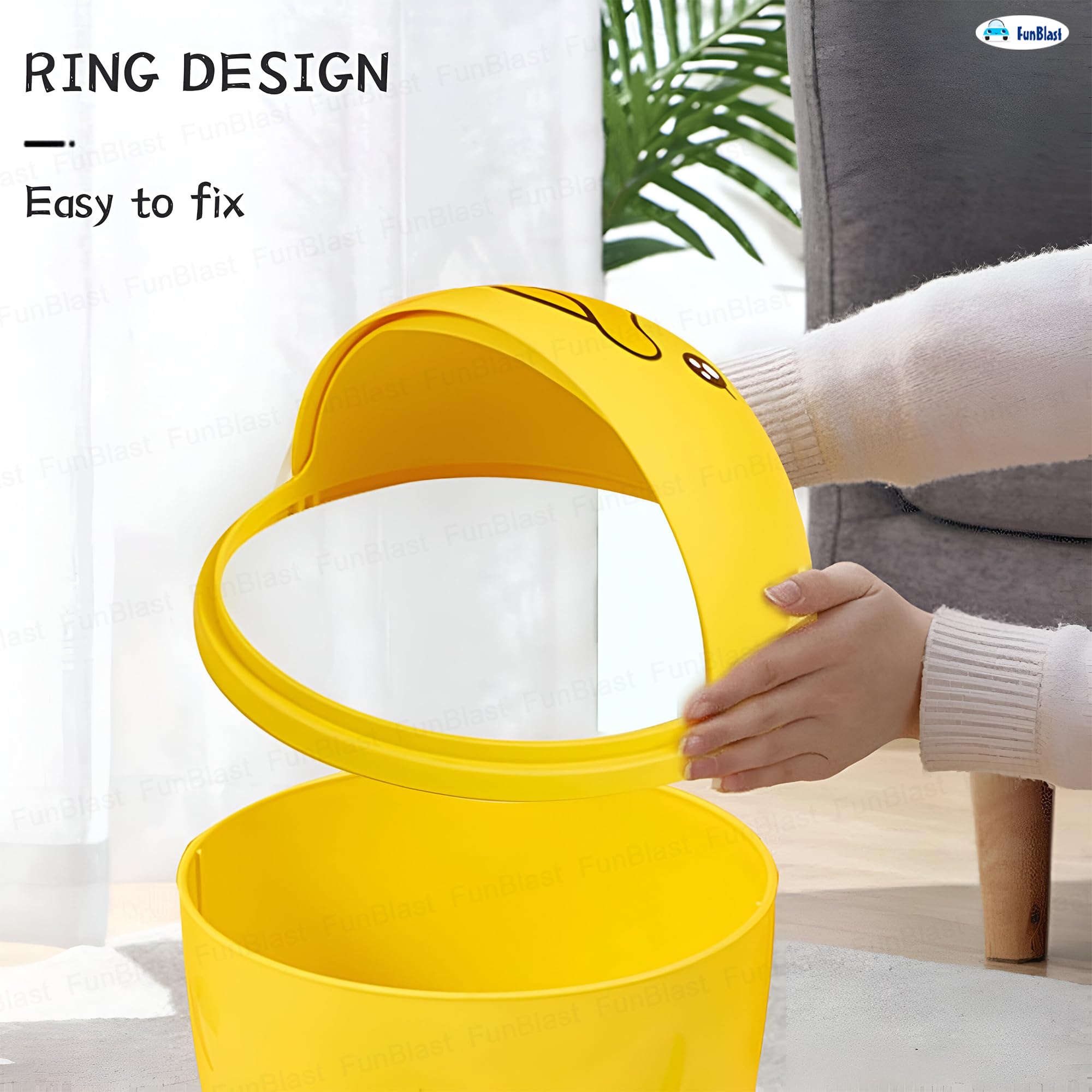 FunBlast Mini Desktop Dustbin - Swing Lid Trash Can -5