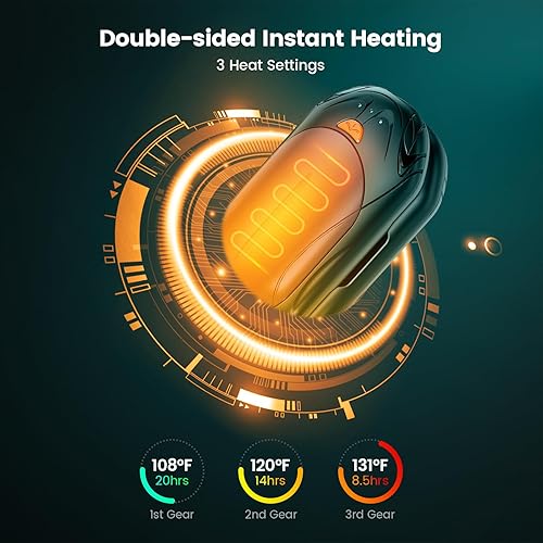 Miniatura 21 de AI Hand Warmers Rechargeable 2 Pack,6000mAh Rechargeable Hand Warmer,20Hrs Long Heating Electric Hand Warmer,Portable Pocket Heater,Pocket Size Hand