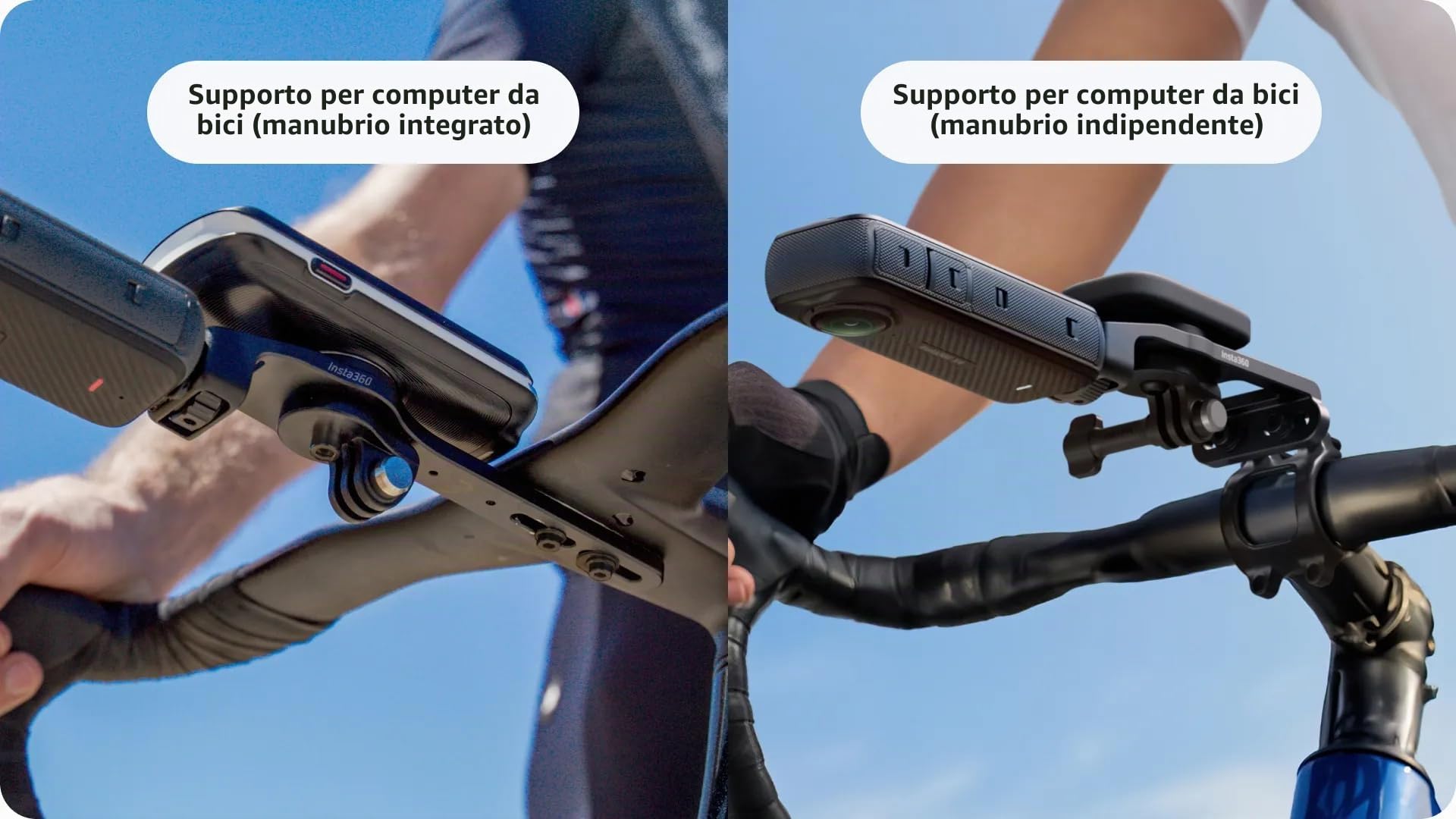 Insta360 Supporto per computer da manubrio indipendente, accessorio per action camera, acquisizione video MP4 1080p