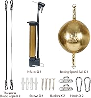 Vista 3 de InnoLife Kit de saco de boxeo de doble extremo con bola de perforación, kit de reacción de velocidad con cordones elásticos, perfecto