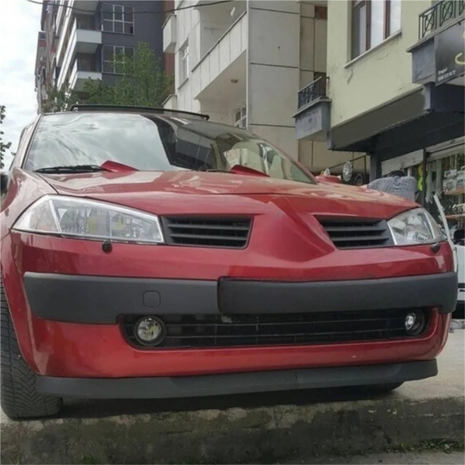 2 szt. przedniego zderzaka, pasującego do Renault, pasującego do Megane 2 Body Kit, spojlera, splittera, dyfuzora warga ochronna warga aerodynamiczna(D)