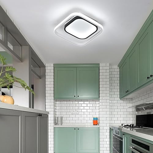 Miniatura 5 de AUA Moderna lámpara LED de techo, 21 W, montaje empotrado redondo para pasillo, 9 pulgadas, 3000 K, cerca de techo, para cocina, pasillo, balcón,