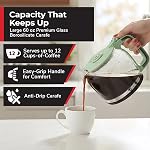 MUELLER HOME 12-Cup Drip Green Coffee Maker, Borosilicate Carafe, Auto-Off, Reusable Filter, Anti-Drip, Keep-Warm Function, Clear Water Level Window, Green Kitchen Accessories & Décor