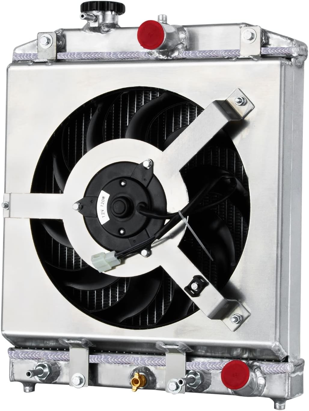 For 1992-2000 honda civic radiator, Cekupni All Aluminum Radiator Shroud Fan for 1992-2000 Honda Civic DX EX SIR GX HX Si LX, 92 1993 1994 1995 1996 1997 1998 1999 00, 2 Rows for honda civic radiator