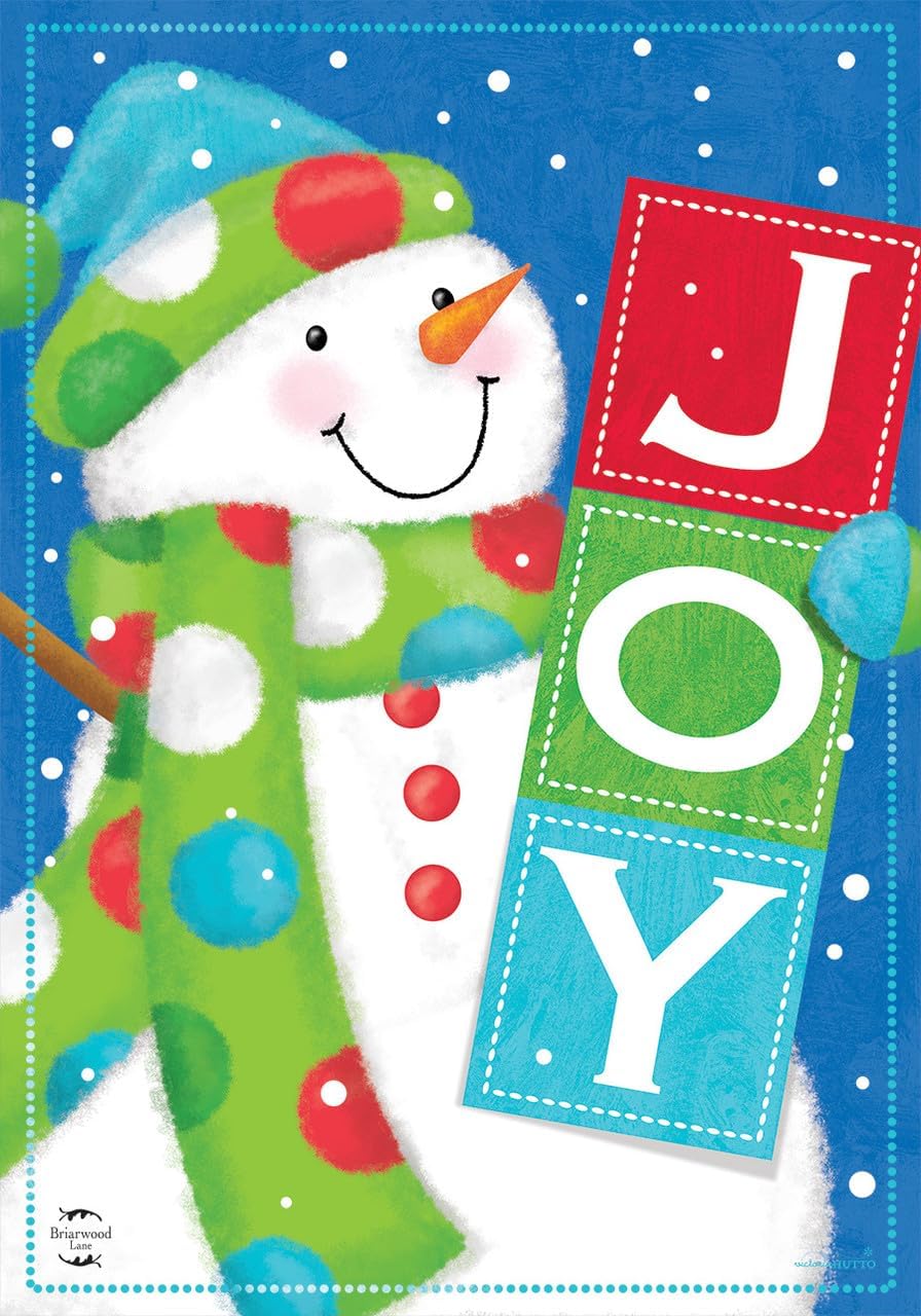 Briarwood Lane Snowman Joy Winter House Flag