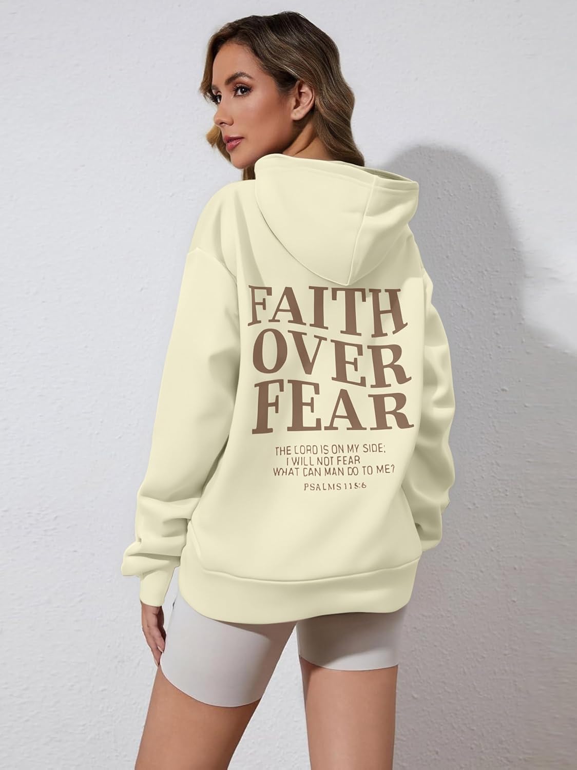 Faith Over Fear Hoodie-Christian Hoodies for Women Christian Religious Sayings Sweatshirts Inspirational Jesus - Image 4