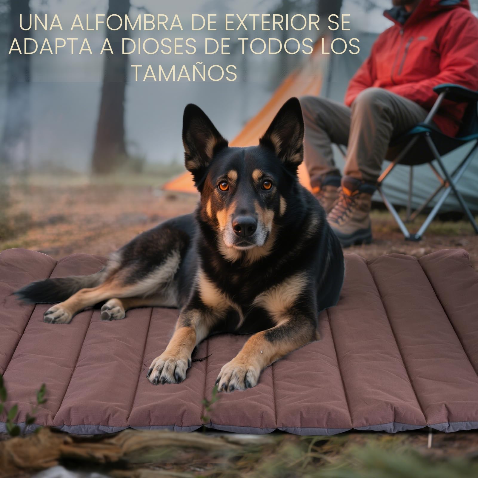 XIAPIA Cama Grande Perro, Impermeable Interior y Exterior, Colchón Manta para Perros, Portátil y Plegable Alfombrilla, Lavable, 110x66cm