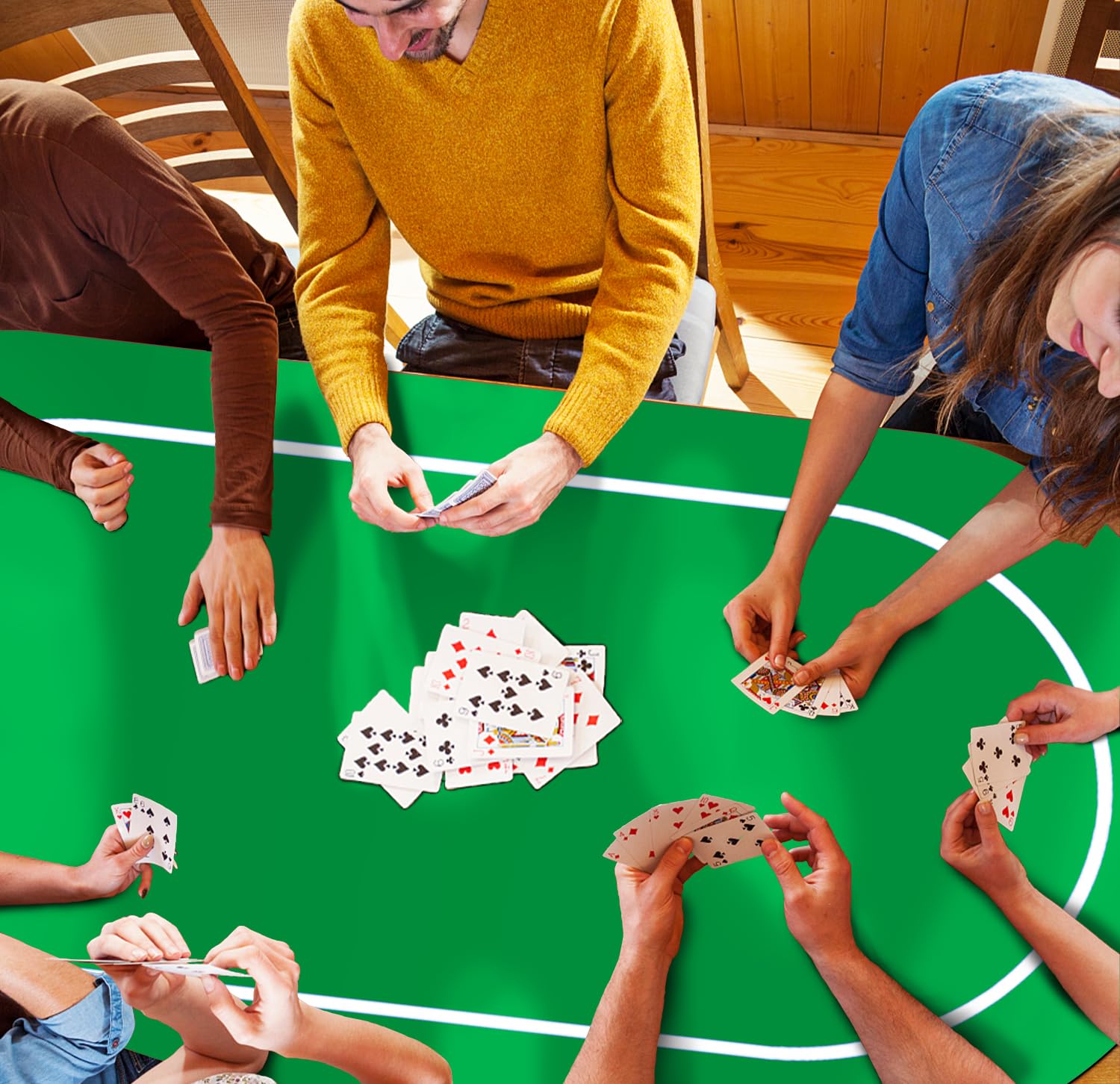 LaiEr Tapete de Póquer multijugador Tapete de Goma de Texas póquer tapete de póquer Plegable Almohadilla de Mesa de póquer portátil póquer Juego de póquer Blackjack (180*90*0.2cm,Green)