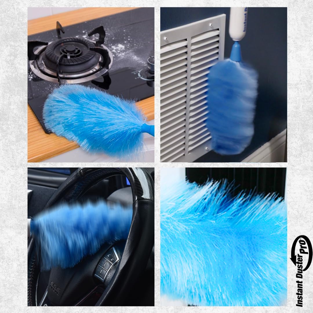 Instant Duster Pro Plumero eléctrico inalámbrico Original, Sistema Antiestático, Fibras electromagnéticas