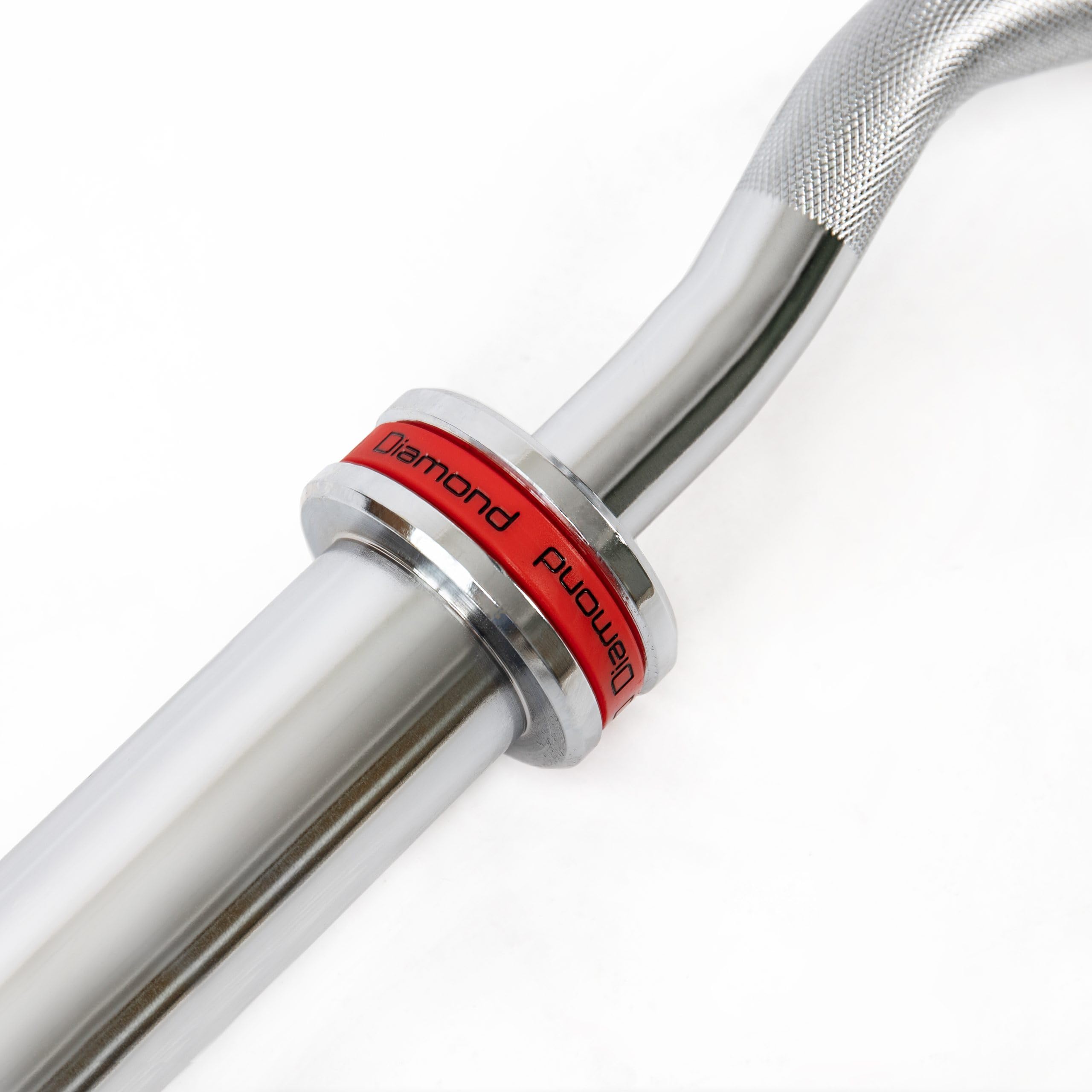 Diamond Bilanciere Olimpico EZ Curl 【Ø50 mm per Dischi Olimpici】 Lunghezza 120 cm | Peso 9 kg | Impugnatura Zigrinata Ø28 mm | Manicotti Caricabili 18 cm | Max Carico 150 kg | Curl e Tricipiti