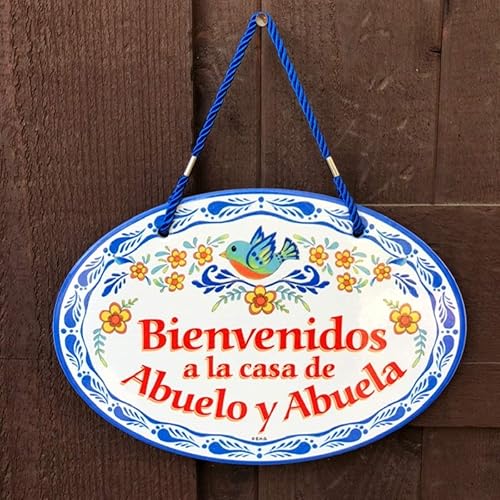 Miniatura 8 de "Bienvenidos a La Casa de Abuelo & Abuela" - Letrero de bienvenida de cerámica de 11 x 8 pulgadas con obras de arte tradicionales, regalo para