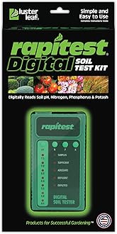 Rapitest Soil Test Kit for Gardens, Vegetables, Flowers and Lawns. USA designed and assembled soil tester completely, quickly and accurately measures/analyzes soil pH acidity and garden nutrients