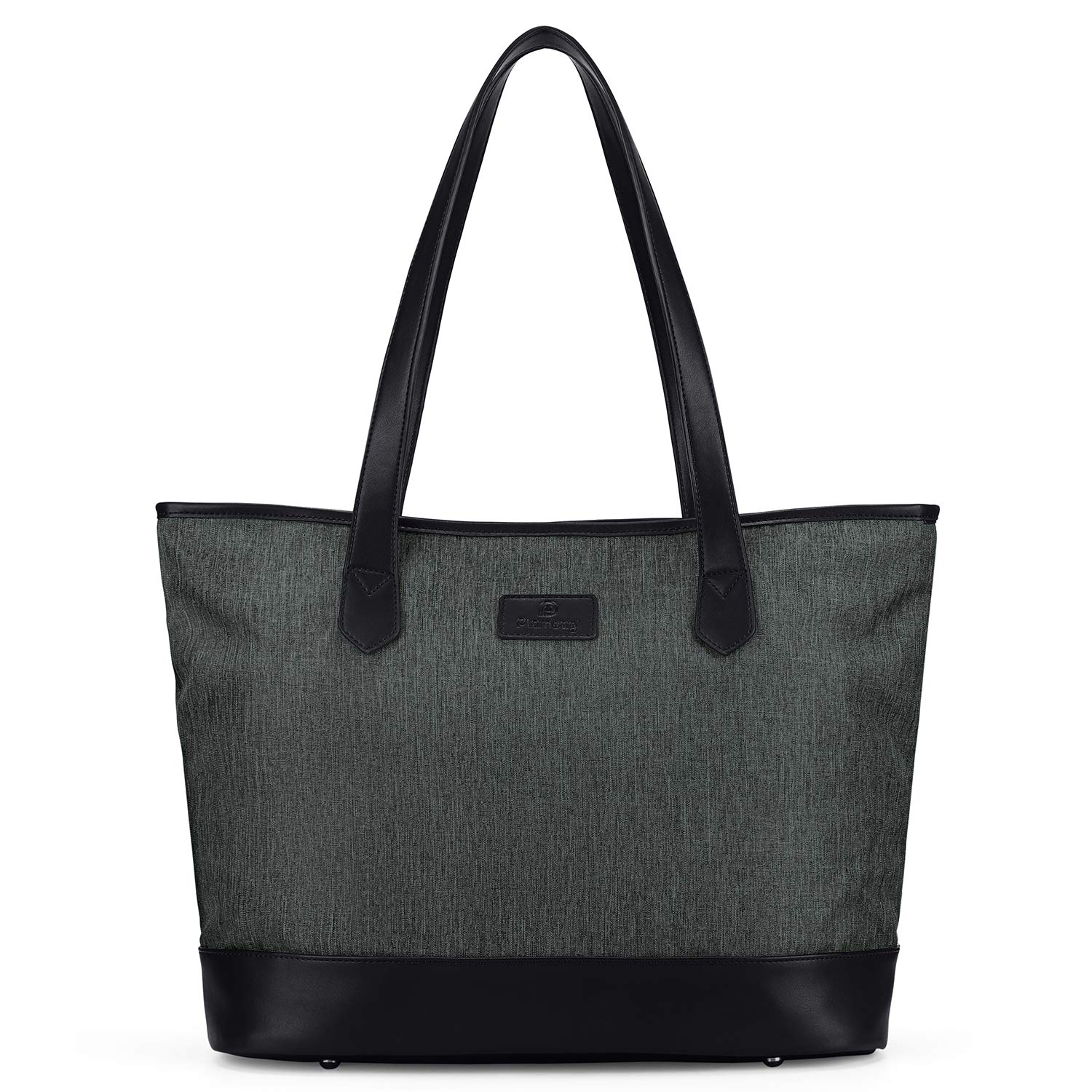 Plambag Women's Laptop Tote Bag 15.6 Inch, Large Handbag Work Bag Lightweight Waterproof Shoulder Bag(Dark Grey)