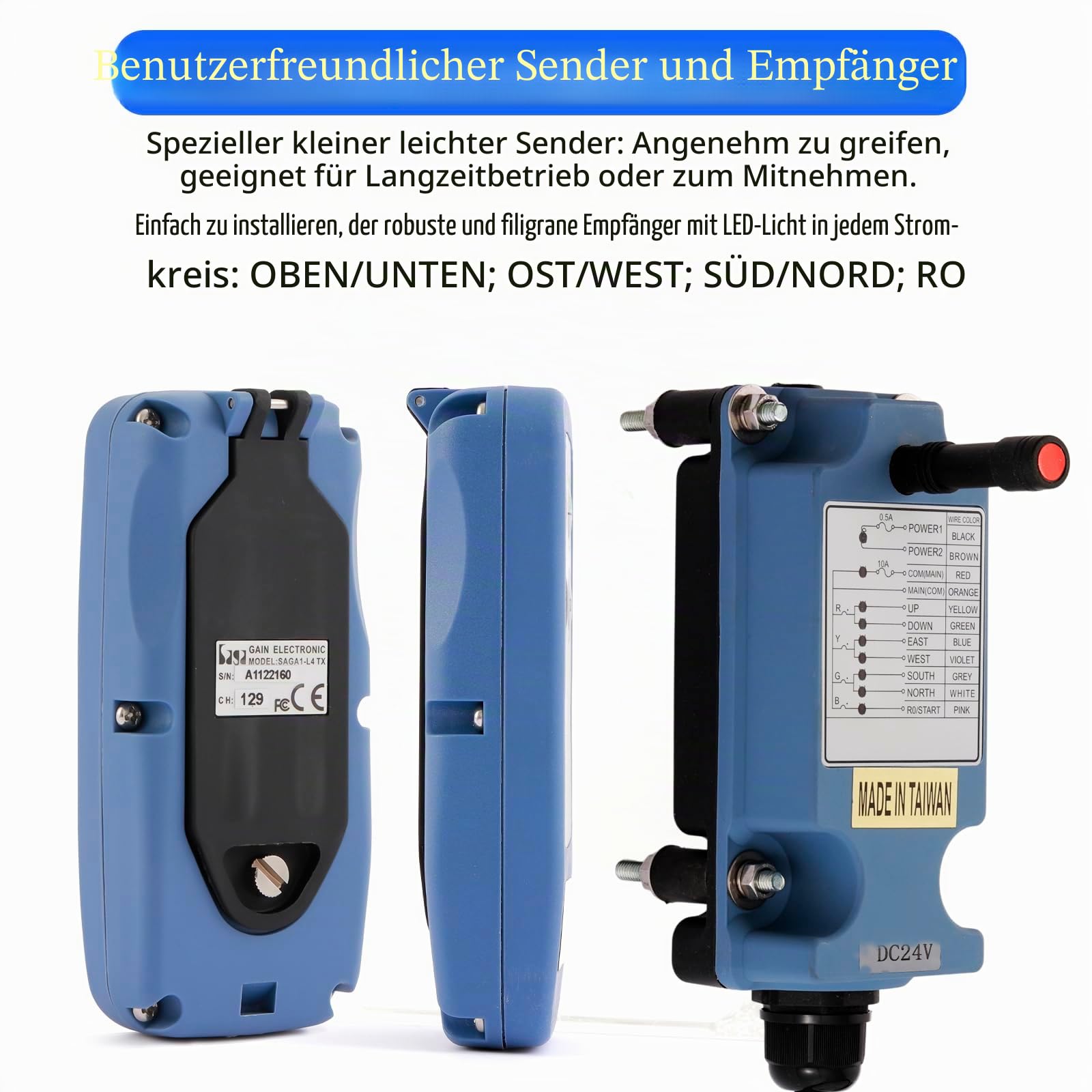 Mini Drahtlose Kran Fernbedienung Funk Steuerung 6 Kanal Tasten 12V 24V für Brückenkran Industrielle Elektrisch Hebezeug Winde Kippanhänger Sender und Empfänger Saga L8 | Überkopfkransteuerung, 12 V, 24 V, industrieller elektrischer Kettenzug, Hebewinde,