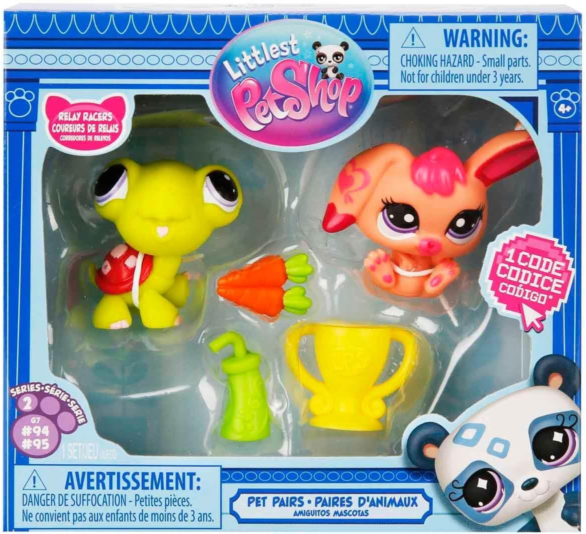 Littlest Pet Shop Minis Set of 2 Figurines S2-94 & 95 Tortoise and Rabbit