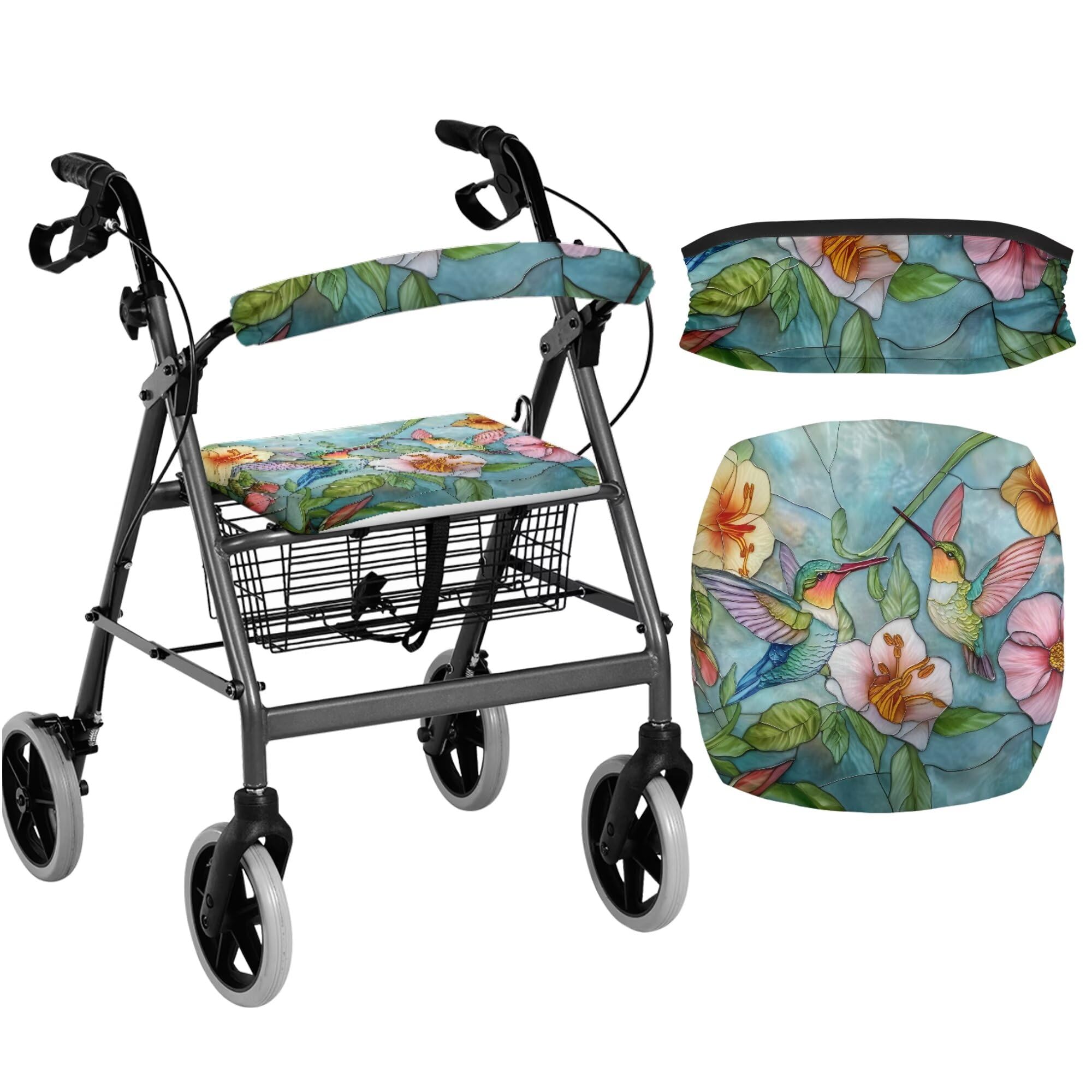 White Marble Walkers for Seniors Cover Universal Fit Walker Accessories Walkers for Seniors with Seat Cover Washable Rollator Covers — Amazon image 19
