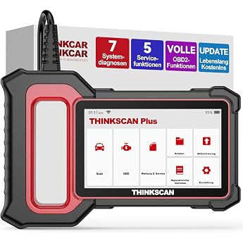 thinkcar ThinkScan Plus S7 OBD2 Car Diagnostic Tool | 7 system diagnoses and 5 reset functions, car diagnostic device for aut