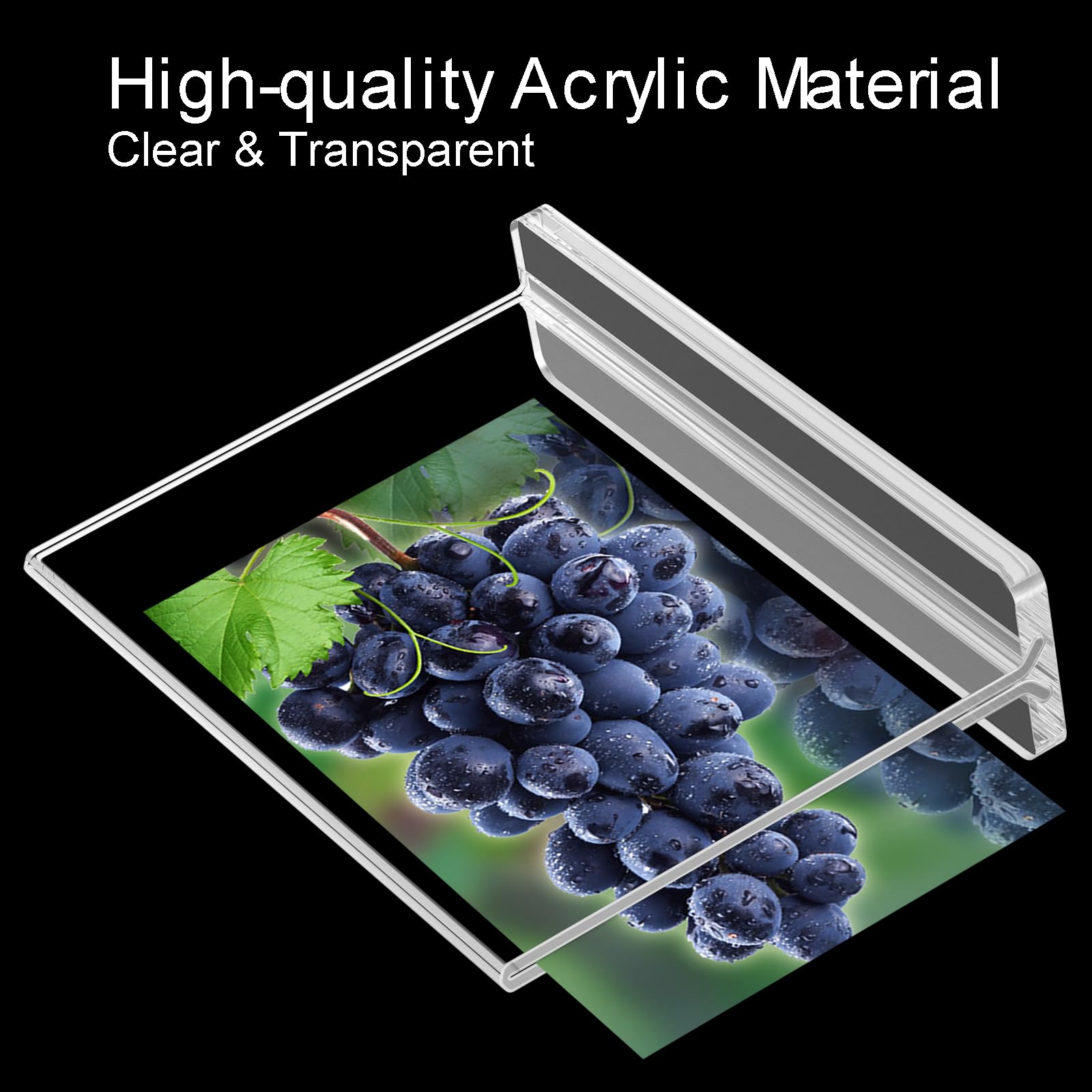 BlueValley Acryl-Schilderhalter, transparenter Kunststoff-Schilderhalter mit doppelseitigem Display (8,5 x 11 - 12 Stück horizontal)