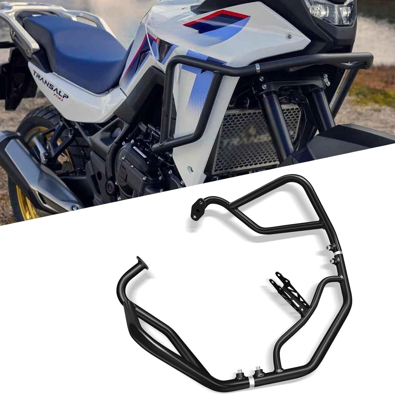 Photo 1 of for XL750 TRANSALP XL 750 Transalp 2023 2024 2025 2026 Accessories Motorcycle Bumper Anti-Collision Bar Engine Guard Guard Frame Bumper Engine Protector (Upper Bumper Black)