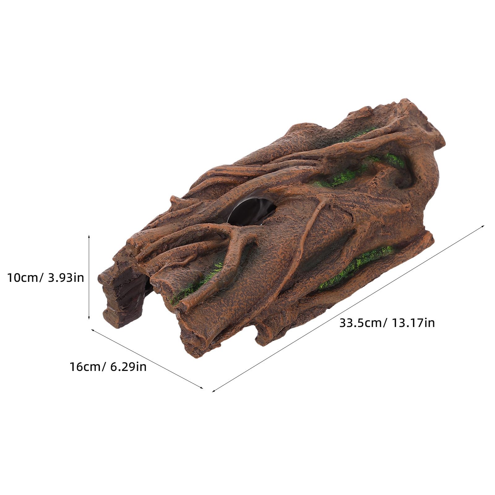 Reptilien Baumstammversteck mit Sonnenplatz aus Kunstharz für Aquarium