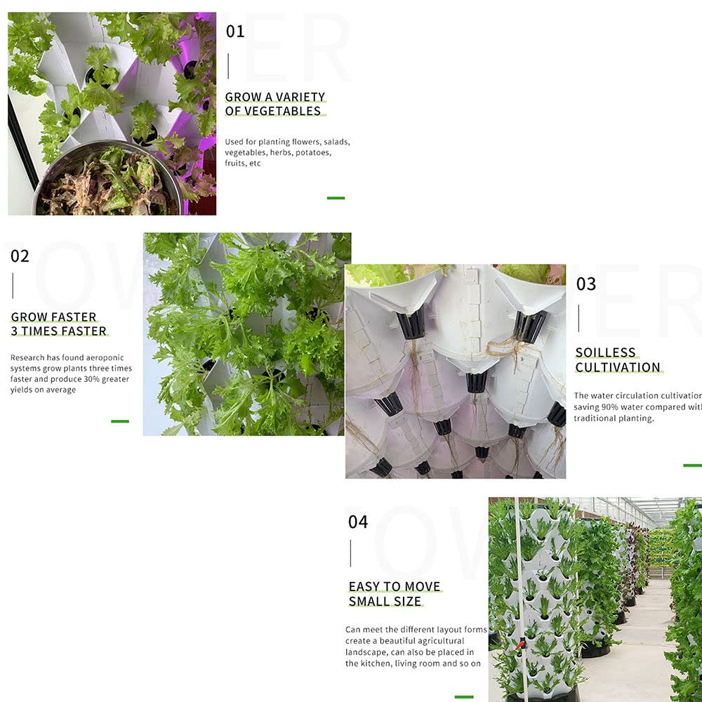 Kit de sistema hidropónico, configuración completa de jardinería interior para hierbas, frutas y verduras