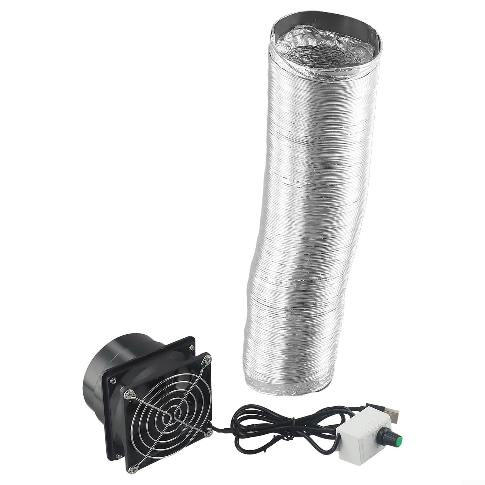 Fume Extractor Fan with USB Adjustable Speed and 1m/3m/6m Duct Pipe for Welding and Hobby Soldering Smoke Absorption and Workspace Ventilation (Fan plus 6m pipe)