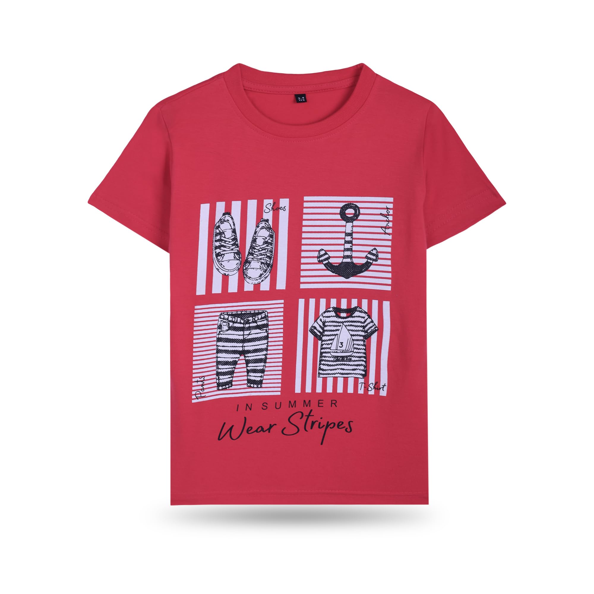 T2F T-Shirt für Jungen, Baumwolle, bedruckt, normale Passform, 5 Stück